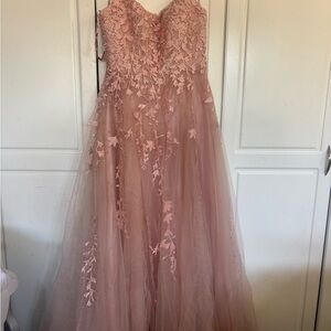 Elegant Pink Lace Gown